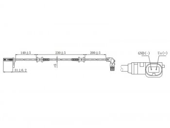 Датчик ABS передний RH-LH SAT Mercedes-Benz C-Class CL203 дорестайлинг купе (2001-2004)