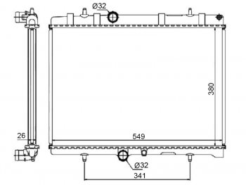 Радиатор охлаждающей жидкости SAT Peugeot 308 T7 универсал дорестайлинг (2007-2011)