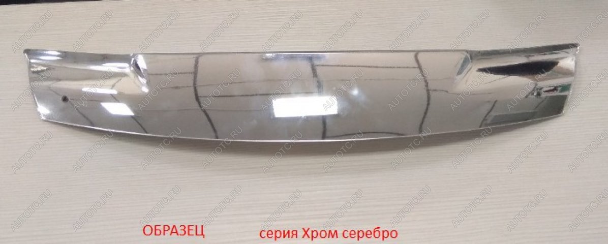 3 579 р. Дефлектор капота CA-Plastic  Geely Atlas  NL3 (2016-2022) (Серия Хром серебро)  с доставкой в г. Новочеркасск