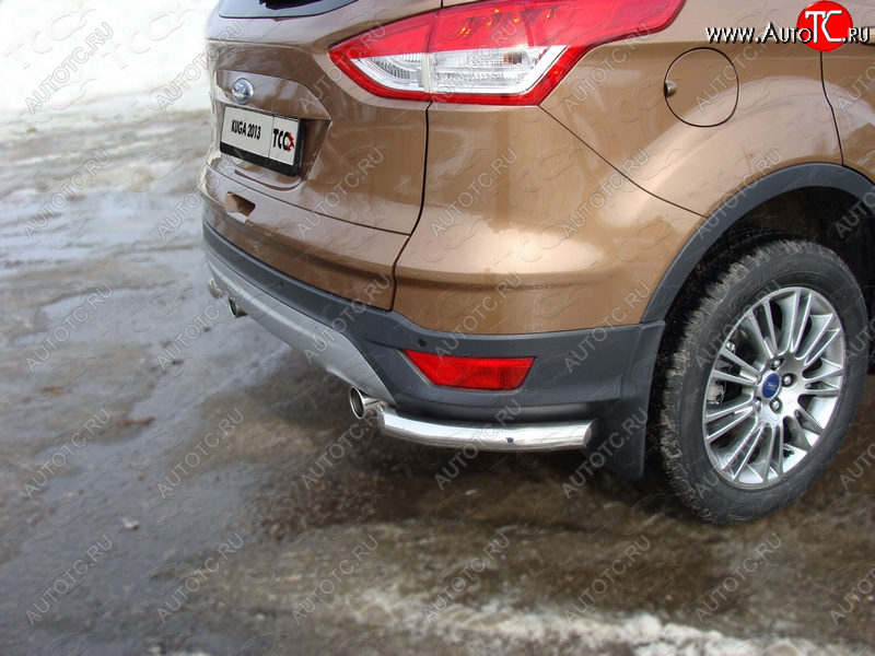 10 949 р. Защита задняя (уголки, нержавейка 60,3 мм) ТСС Тюнинг  Ford Kuga  2 (2013-2016) дорестайлинг  с доставкой в г. Новочеркасск