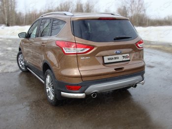 12 999 р. Защита задняя уголки овальные 75х42 мм, ТСС Тюнинг Ford Kuga 2 дорестайлинг (2013-2016)  с доставкой в г. Новочеркасск. Увеличить фотографию 1