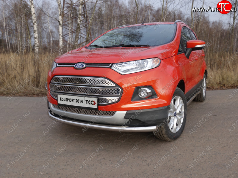 12 999 р. Защита переднего бампера нижняя d60,3 мм ТСС Тюнинг Ford EcoSport дорестайлинг (2013-2019) (нержавейка)  с доставкой в г. Новочеркасск