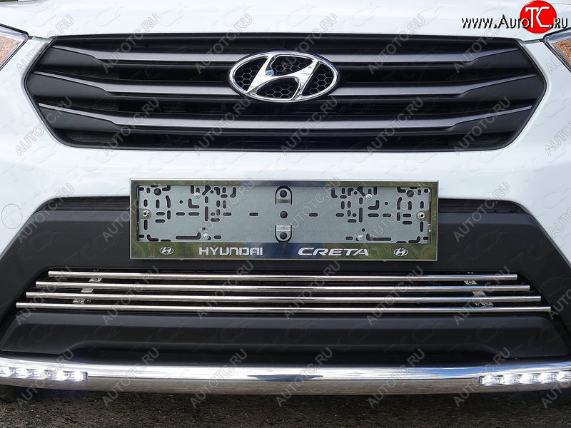 6 249 р. Рамка гос. номера ТСС Тюнинг Hyundai Creta GS дорестайлинг (2015-2019) (нержавейка)  с доставкой в г. Новочеркасск