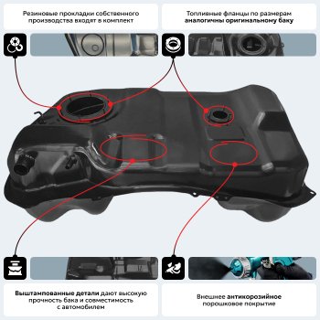 19 849 р. Топливный бак стальной (антикоррозия) Peugeot 4007 (2007-2012)  с доставкой в г. Новочеркасск. Увеличить фотографию 18