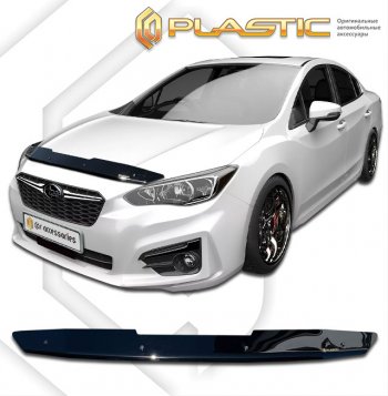 1 679 р. Дефлектор капота ( рынок Японии, правый руль) CA-Plastic  Subaru Impreza  GK (2016-2020) седан дорестайлинг (Classic черный)  с доставкой в г. Новочеркасск. Увеличить фотографию 1