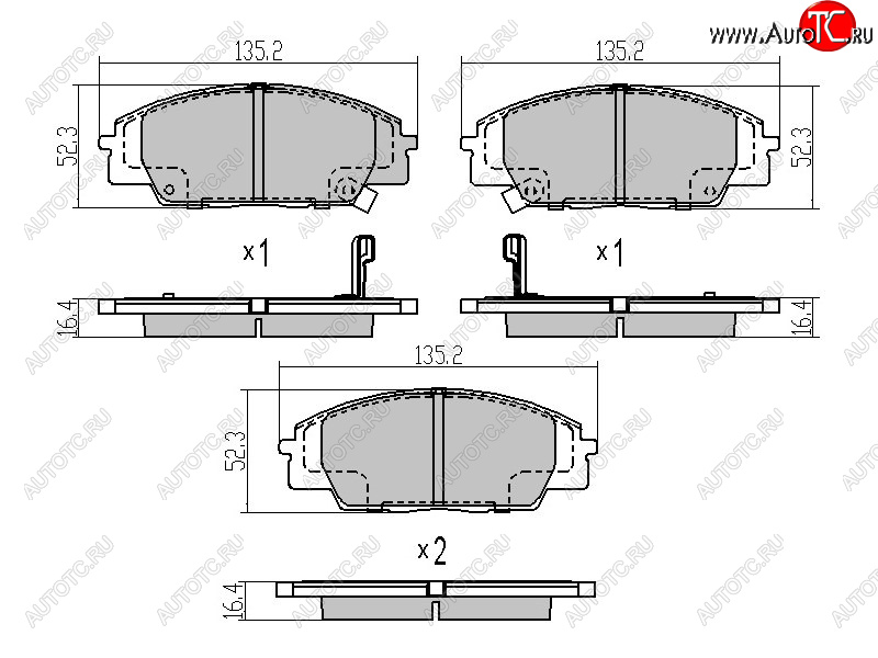 1 239 р. Колодки тормозные перед FL-FR SAT  Honda Civic ( FN,  FK,FN) (2005-2012) купе дорестайлинг, хэтчбэк 5 дв. дорестайлинг, купе рестайлинг, хэтчбэк 5 дв. рестайлинг  с доставкой в г. Новочеркасск