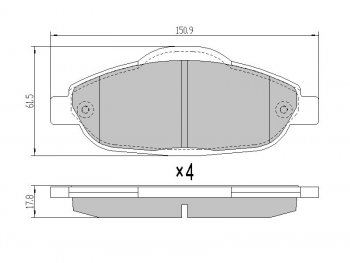 1 199 р. Колодки тормозные перед FL-FR SAT  Peugeot 3008 ( 2) - 5008  T87  с доставкой в г. Новочеркасск. Увеличить фотографию 1