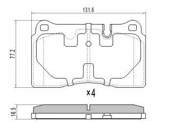 Колодки тормозные перед FL-FR SAT Volkswagen Touareg GP дорестайлинг (2002-2007)