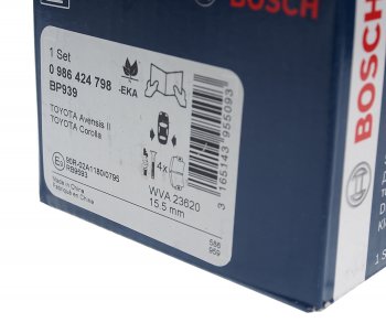 2 999 р. Колодки тормозные задние (4шт.) BOSCH Toyota Avensis T250 седан дорестайлинг (2003-2006)  с доставкой в г. Новочеркасск. Увеличить фотографию 3