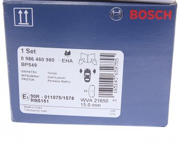 1 289 р. Колодки тормозные передние (4шт.) BOSCH Mitsubishi Colt Z20, Z30 хэтчбэк 3 дв. рестайлинг (2008-2012)  с доставкой в г. Новочеркасск. Увеличить фотографию 4