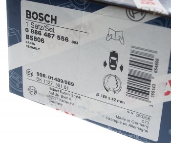 1 849 р. Колодки тормозные задние барабанные (4шт.) BOSCH Renault Logan 2 дорестайлинг (2014-2018)  с доставкой в г. Новочеркасск. Увеличить фотографию 4