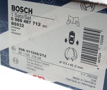 3 389 р. Колодки тормозные задние стояночного тормоза (4шт.) BOSCH Fiat Ducato 244 (2002-2012)  с доставкой в г. Новочеркасск. Увеличить фотографию 4