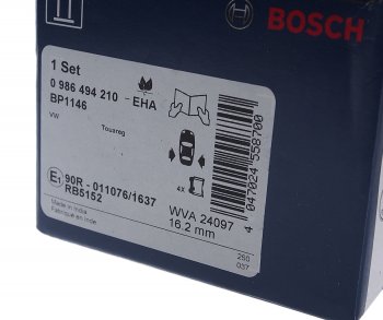 2 479 р. Колодки тормозные задние (4шт.) BOSCH Volkswagen Touareg GP рестайлинг (2006-2010)  с доставкой в г. Новочеркасск. Увеличить фотографию 3