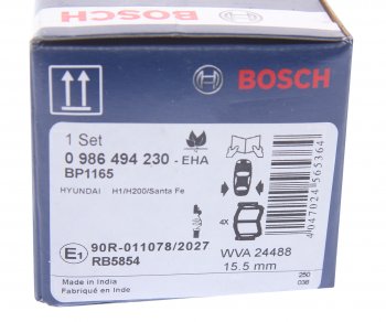 3 189 р. Колодки тормозные задние (4шт.) BOSCH Hyundai Santa Fe CM дорестайлинг (2006-2009)  с доставкой в г. Новочеркасск. Увеличить фотографию 4