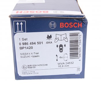 2 259 р. Колодки тормозные передние (4шт.) BOSCH Nissan Qashqai 1 J10 рестайлинг (2010-2013)  с доставкой в г. Новочеркасск. Увеличить фотографию 4