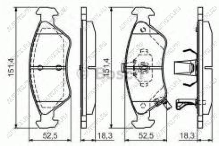 1 329 р. Колодки тормозные передние (4шт.) BOSCH KIA Clarus GC универсал рестайлинг (1998-2001)  с доставкой в г. Новочеркасск