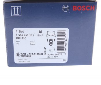 2 899 р. Колодки тормозные передние (4шт.) BOSCH Volkswagen Passat B5 седан дорестайлинг (1996-2000)  с доставкой в г. Новочеркасск. Увеличить фотографию 4