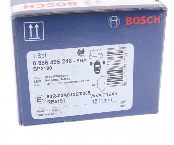 1 559 р. Колодки тормозные передние (4шт.) BOSCH Volkswagen Passat B5 универсал дорестайлинг (1996-2000)  с доставкой в г. Новочеркасск. Увеличить фотографию 4