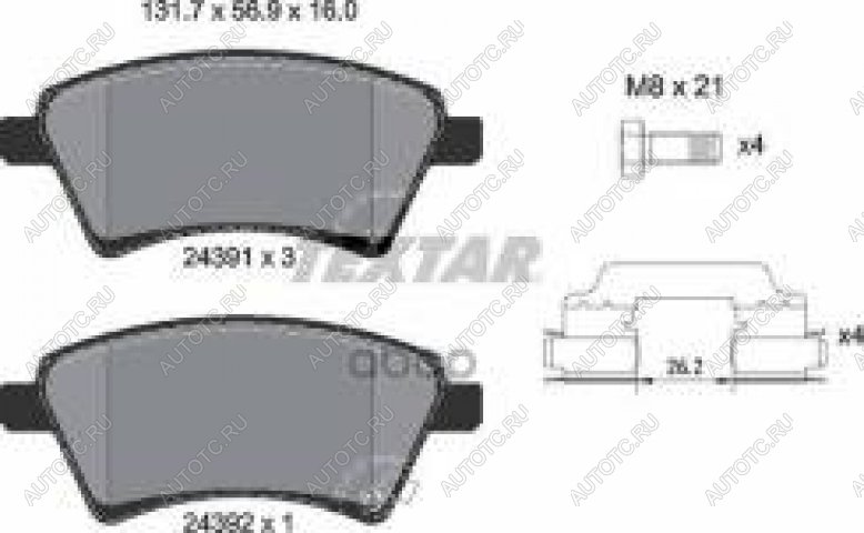 3 599 р. Колодки тормозные передние (4шт.) TEXTAR Suzuki SX4 YA21S,YB21S дорестайлинг, хэтчбэк (2006-2011)  с доставкой в г. Новочеркасск