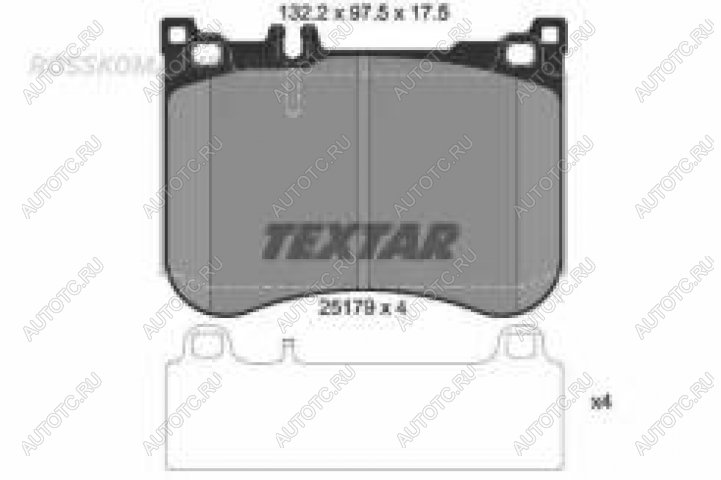 10 599 р. Колодки тормозные передние (4шт.) TEXTAR Mercedes-Benz S class X222 седан дорестайлинг (2014-2017)  с доставкой в г. Новочеркасск