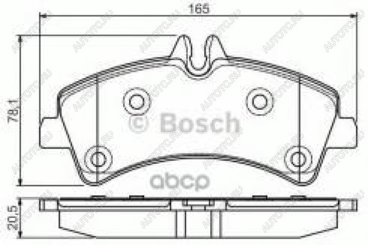 3 099 р. Колодки тормозные задние (4шт.) BOSCH Mercedes-Benz Sprinter W906 рестайлинг (2014-2018)  с доставкой в г. Новочеркасск