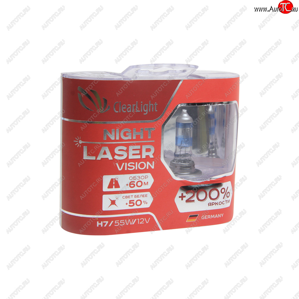 1 059 р. Лампа 12V H7 55W +200% (2шт.) Night Laser Vision CLEARLIGHT Peugeot 206 хэтчбэк 3 дв. 2AC рестайлинг (2003-2009)  с доставкой в г. Новочеркасск