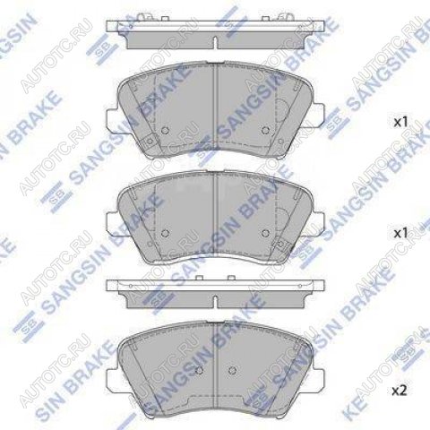 2 199 р. Колодки тормозные передние R15 (4шт.) SANGSIN Hyundai Elantra AD дорестайлинг (2016-2019)  с доставкой в г. Новочеркасск