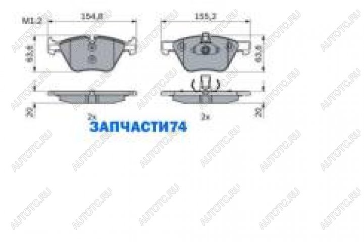 1 999 р. Колодки тормозные передние (4шт.) BOSCH BMW 5 серия E60 седан дорестайлинг (2003-2007)  с доставкой в г. Новочеркасск