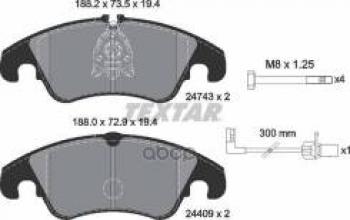 Колодки тормозные передние (4шт.) TEXTAR Audi A4 B5 8D2 седан 1-ый рестайлинг (1996-1998)