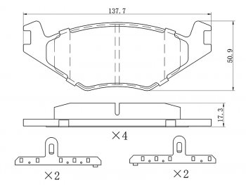 Колодки тормозные перед FL-FR SAT  Jetta  А2, Passat ( B2,  B3), Polo  3