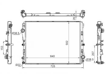 Радиатор SAT  E-Class  S213, GLC class ( X253,  C253), GLS-Class ( X166,  X167)