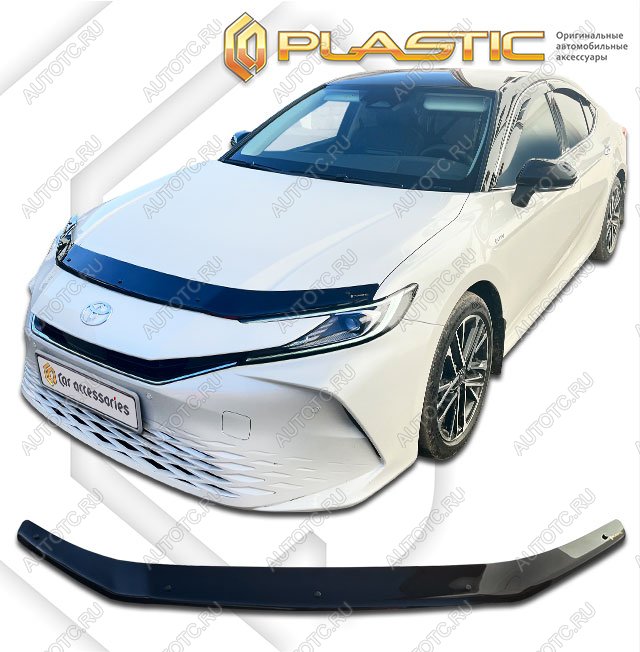 2 079 р. Дефлектор капота CA-Plastic  Toyota Camry  XV80 (2023-2025) (серия Classic черный)  с доставкой в г. Новочеркасск