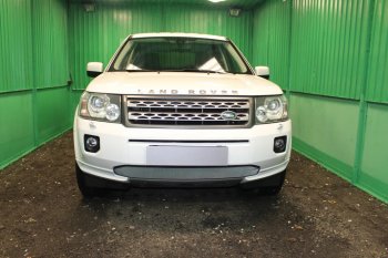 Защитная сетка в бампер (низ, ячейка 3х7 мм) Alfeco Стандарт Land Rover (Ленд) Freelander (Фриландер)  L359 (2010-2012) L359 1-ый рестайлинг