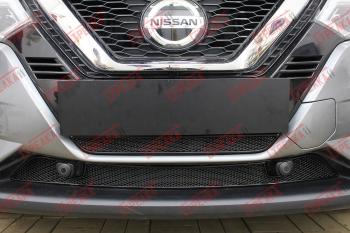 3 269 р. Защита радиатора (низ 2 части) Стрелка11 Стандарт Nissan Qashqai 2 J11 рестайлинг (2017-2022) (черная)  с доставкой в г. Новочеркасск. Увеличить фотографию 1