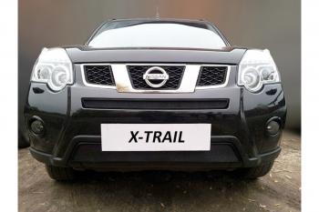 4 099 р. Защита радиатора (низ) Стрелка11 Стандарт Nissan X-trail 2 T31 рестайлинг (2010-2015) (черная)  с доставкой в г. Новочеркасск. Увеличить фотографию 2