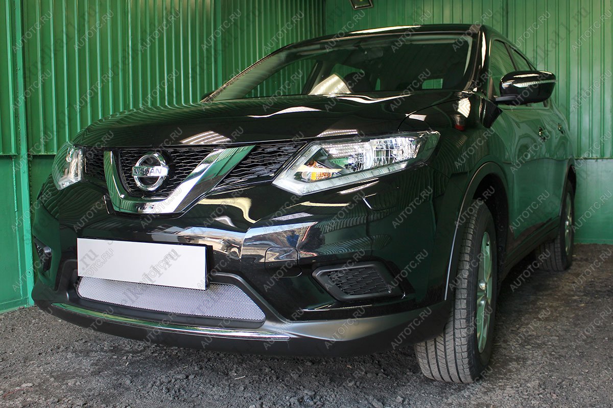 3 499 р. Защита радиатора (низ) Стандарт  Nissan X-trail  3 T32 (2013-2018) дорестайлинг (хром)  с доставкой в г. Новочеркасск