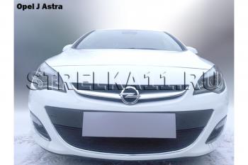 3 099 р. Защита радиатора Стрелка11 Стандарт Opel Astra J универсал рестайлинг (2012-2017) (черная)  с доставкой в г. Новочеркасск. Увеличить фотографию 2