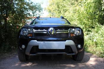 2 559 р. Защита радиатора (верх) Стрелка11 Стандарт Renault Duster HS рестайлинг (2015-2021) (черная)  с доставкой в г. Новочеркасск. Увеличить фотографию 3