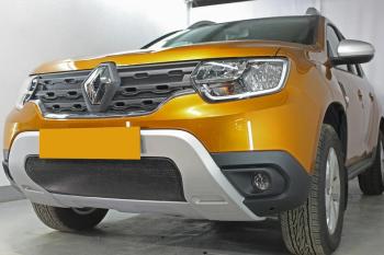 3 599 р. Защита радиатора (верх, 4 части) Стрелка11 Стандарт  Renault Duster  HM (2020-2024) (черная)  с доставкой в г. Новочеркасск. Увеличить фотографию 2