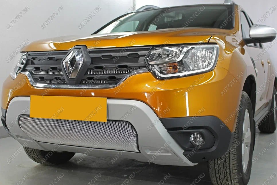 3 779 р. Защита радиатора (верх, 4 части) Стрелка11 Стандарт  Renault Duster  HM (2020-2024) (хром)  с доставкой в г. Новочеркасск