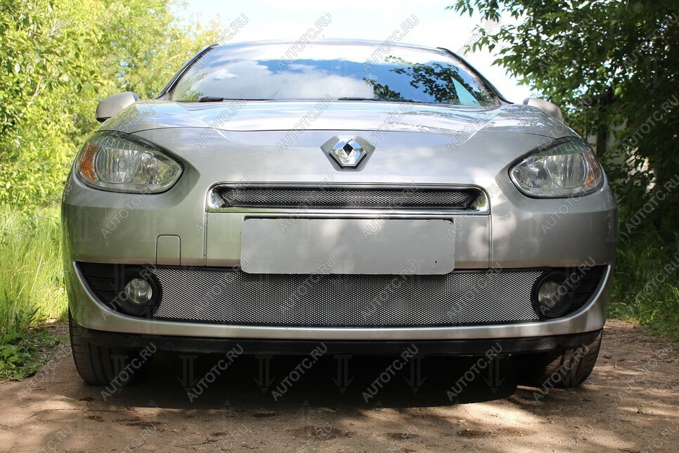 2 559 р. Защита радиатора (верх) Стрелка11 Стандарт    Renault Fluence (2010-2012) дорестайлинг (хром)  с доставкой в г. Новочеркасск