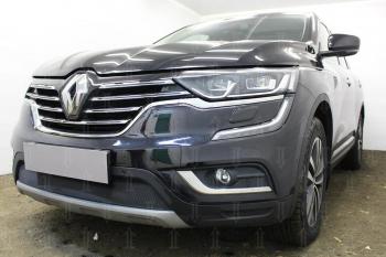 3 199 р. Защита радиатора Стрелка11 Стандарт  Renault Koleos  2 (2016-2024) (черная)  с доставкой в г. Новочеркасск. Увеличить фотографию 2