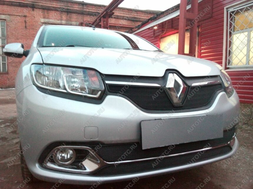 3 899 р. Защита радиатора (Privilege, Luxe Privilege) (низ) Стрелка11 Стандарт Renault Logan 2 дорестайлинг (2014-2018) (черная)  с доставкой в г. Новочеркасск