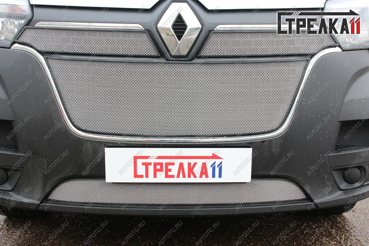 9 799 р. Защита радиатора (4 части) Стандарт  Renault Master  FV,JV (2019-2024) фургон 2-ой рестайлинг (хром)  с доставкой в г. Новочеркасск