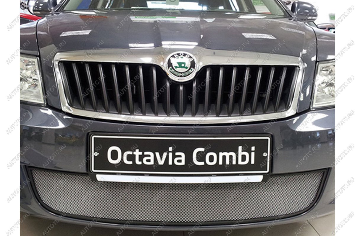 2 999 р. Защита радиатора Стрелка11 Стандарт  Skoda Octavia  A5 (2008-2013) лифтбэк рестайлинг, рестайлинг универсал (хром)  с доставкой в г. Новочеркасск