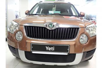 2 899 р. Защита радиатора Стрелка11 Стандарт Skoda Yeti (2009-2013) (черная)  с доставкой в г. Новочеркасск. Увеличить фотографию 2