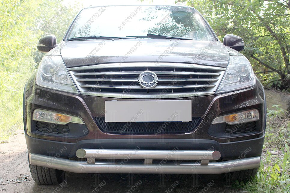 3 099 р. Защита радиатора Стрелка11 Стандарт  SSANGYONG Rexton  Y250 (2006-2012) (черная)  с доставкой в г. Новочеркасск