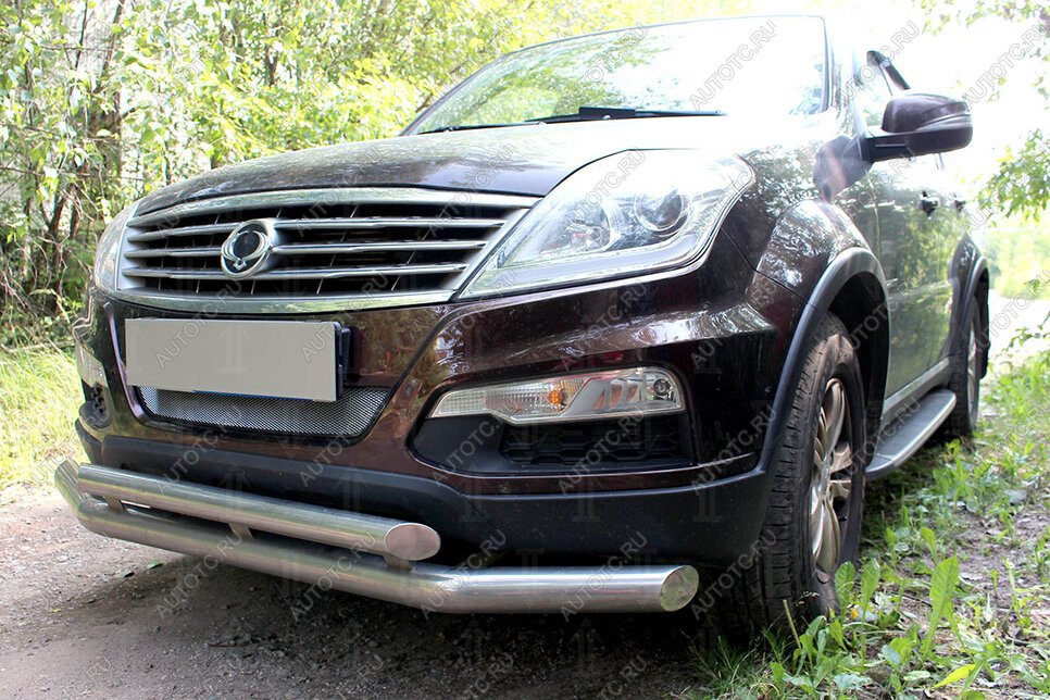 3 199 р. Защита радиатора Стрелка11 Стандарт  SSANGYONG Rexton  Y250 (2006-2012) (хром)  с доставкой в г. Новочеркасск