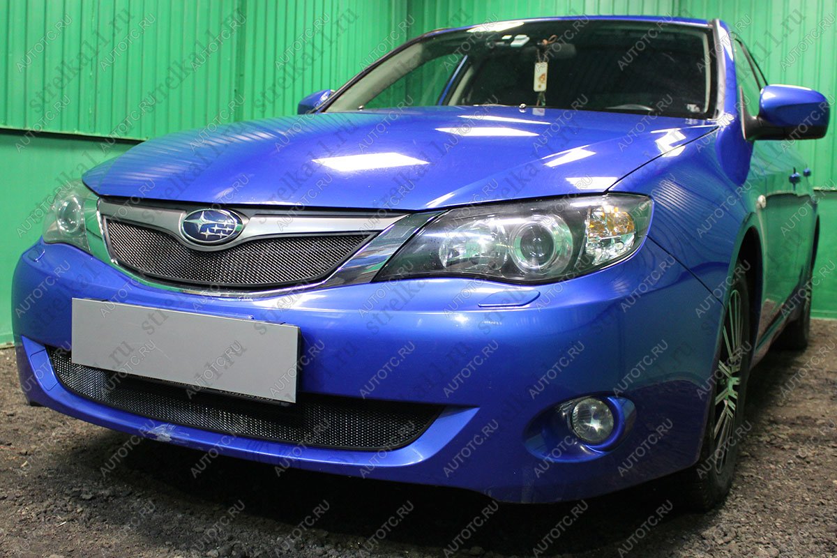 2 799 р. Защита радиатора (верх) (V1.5) Стрелка11 Стандарт  Subaru Impreza ( GE,  GH) (2007-2012) седан, хэтчбэк (черная)  с доставкой в г. Новочеркасск