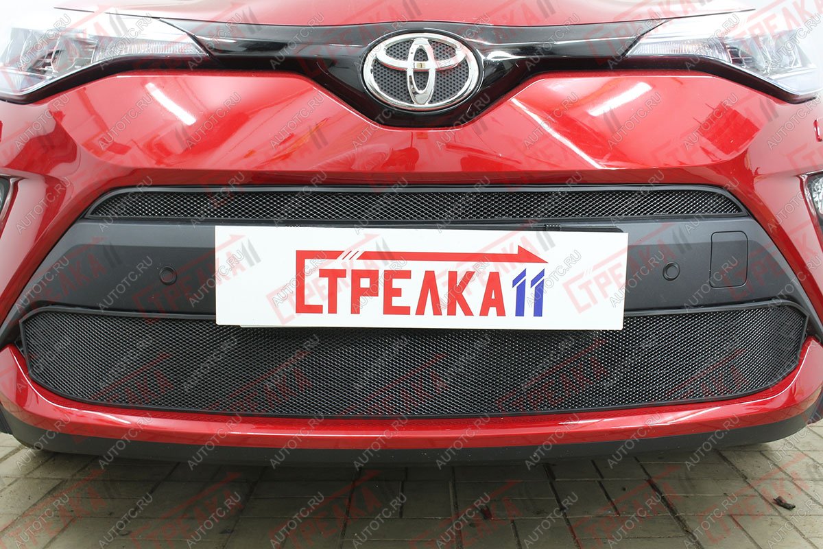 3 799 р. Защита радиатора (низ) Стрелка11 Стандарт Toyota C-HR NGX10, ZGX10 рестайлинг (2019-2025) (черная)  с доставкой в г. Новочеркасск